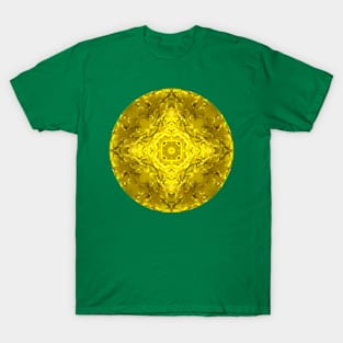 Golden Petal Circle Design T-Shirt